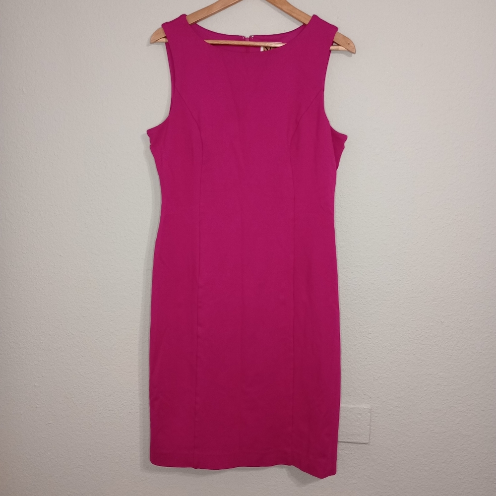 Nue by Shani Magenta Pink Sheath Dress with Built In Shapewear